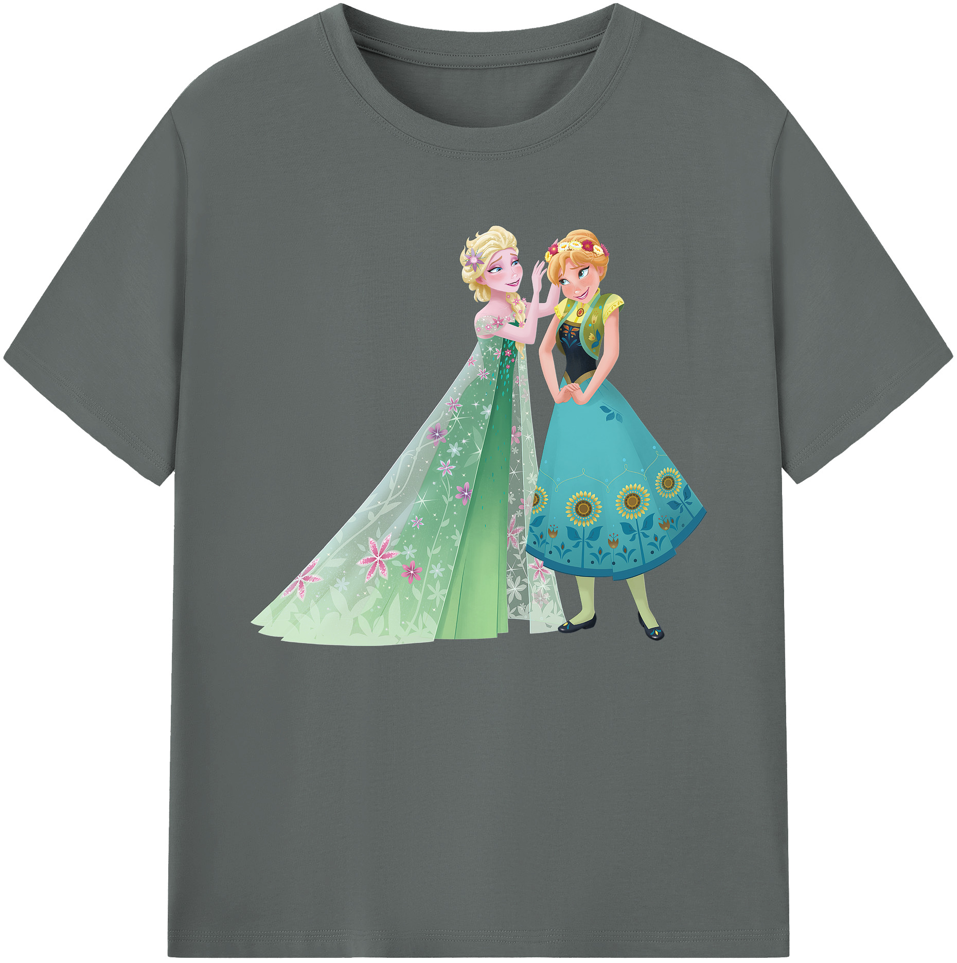 （画像用） アナと雪の女王 アンナ エルサ Frozen Anna Elsa 綿100％ メンズ半袖Tシャツ｜肌触りやわらか＆通気性
